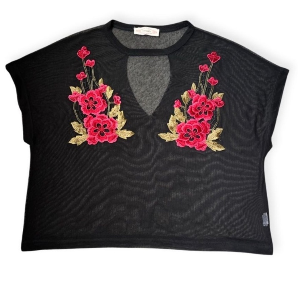 Women’s Twinkle by Wenlan Black Sheer Mesh Shirt S